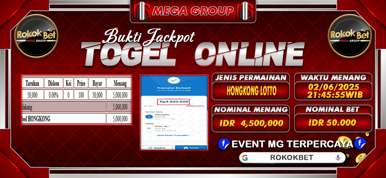 Bukti JP situs Rokokbet hari Selasa, 03 Juni 2025